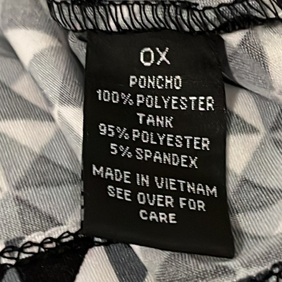 AB STUDIO WOMAN Drape collarTANK BLOUSE in Geo all over print size 0X NWT - Picture 9 of 10